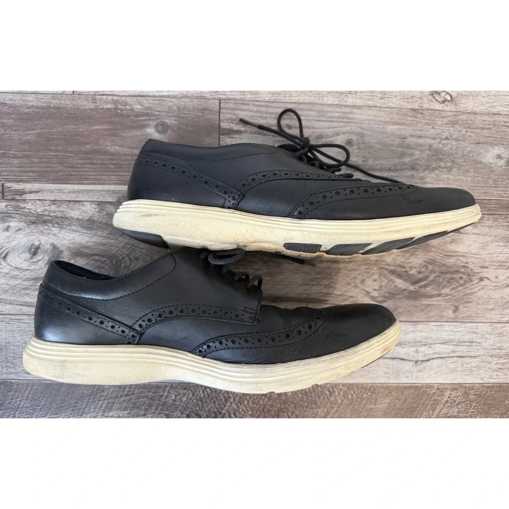 Cole Haan Grand OS Wingtip Oxford Shoes Size 11M Black Leather Brogue Casual